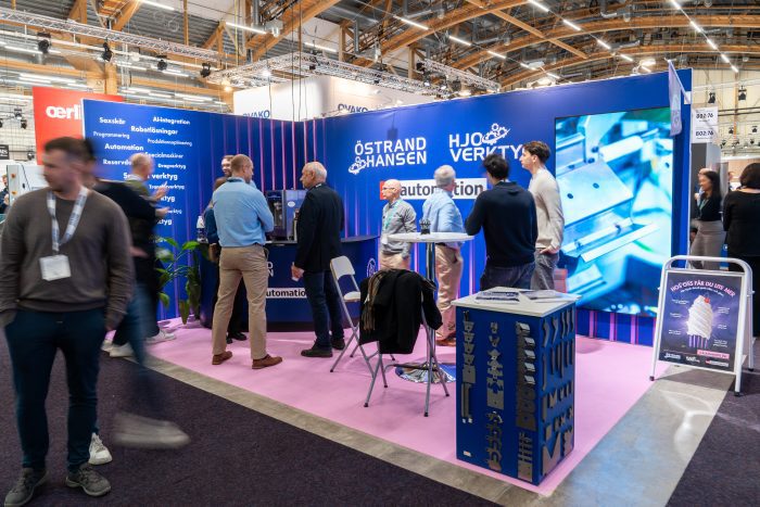 Östrand & Hansen, Hjo Verktyg och KA Automations monter under Elmia Subcontractor 2025.